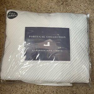 $279! NWT Portugal Collection European Fine Linens Queen 3-PC Coverlet Shams SET